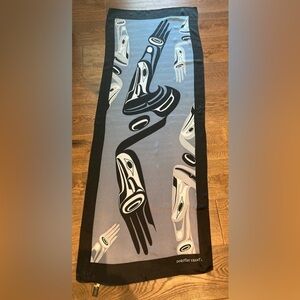 DOROTHY GRANT 100% Silk Indigenous Native Art Eagle Graphic  Scarf
